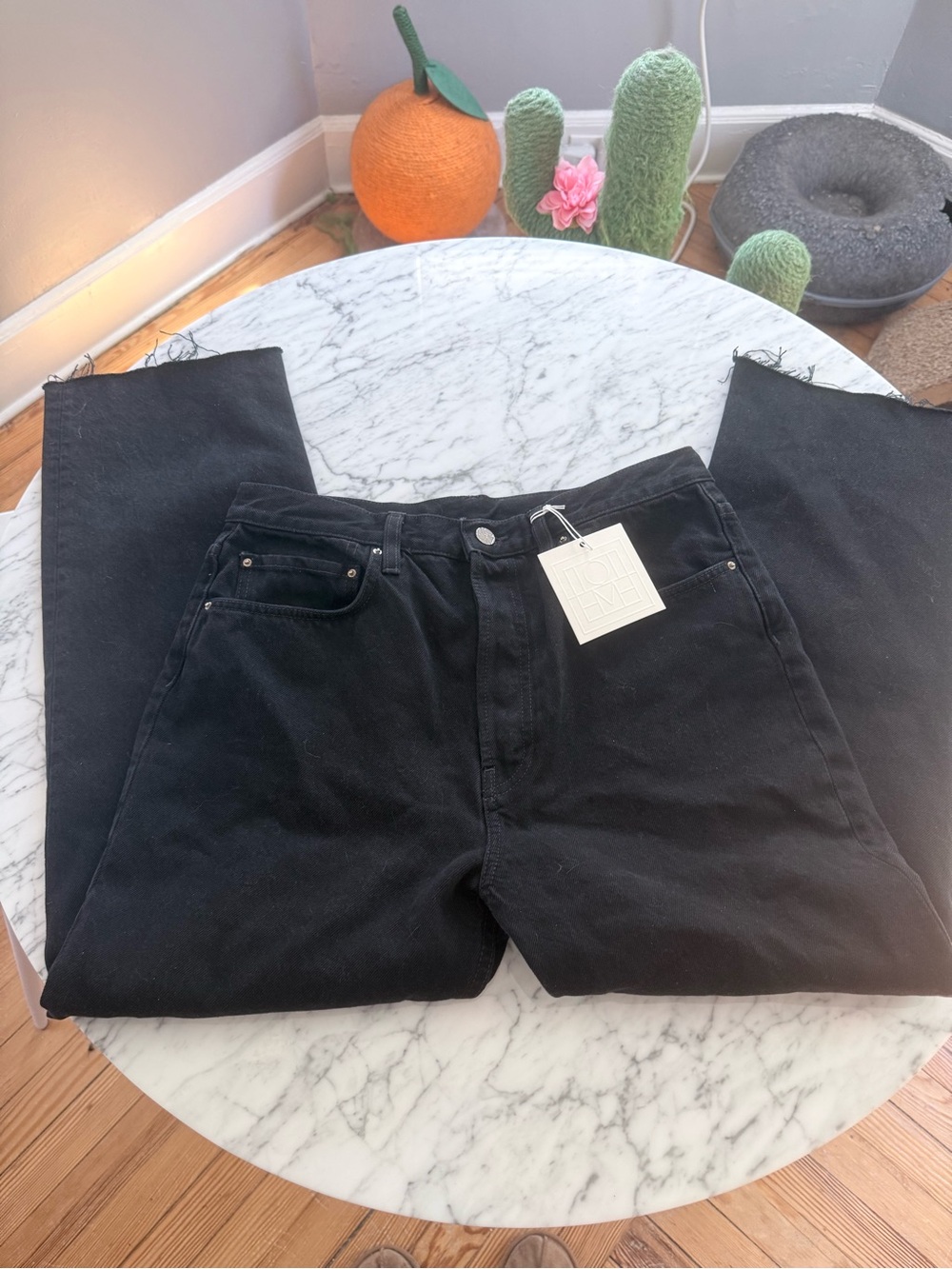 Toteme Black Straight-Leg Jeans